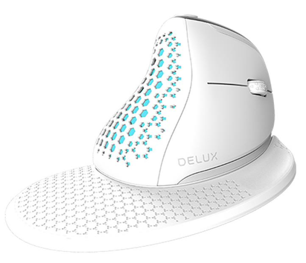 Delux Mysz Pionowa M618XSD BT+2.4G RGB (biała) M618XSD (White) - 1078521 - zdjęcie 2